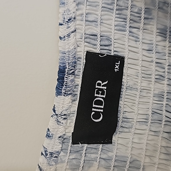 5/25 ❤️ Cider Curve Fruit Floral Sleeveless Smocked Back Side Ruched Sli… - Picture 4 of 6